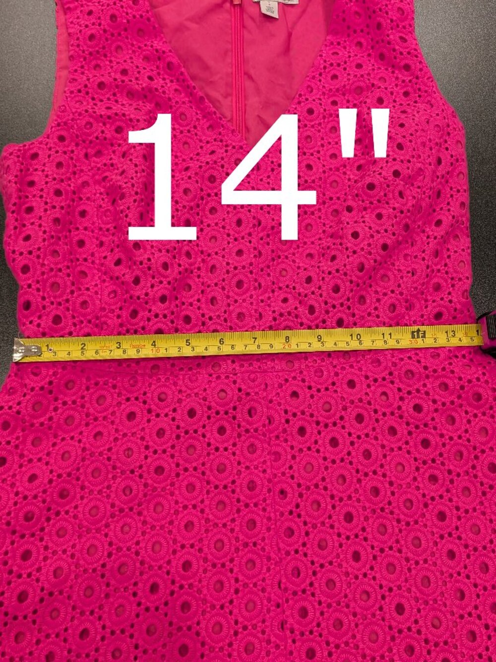 Halogen Hot Pink Eyelet Fit and Flare Casual Dress - Picture 4 of 7